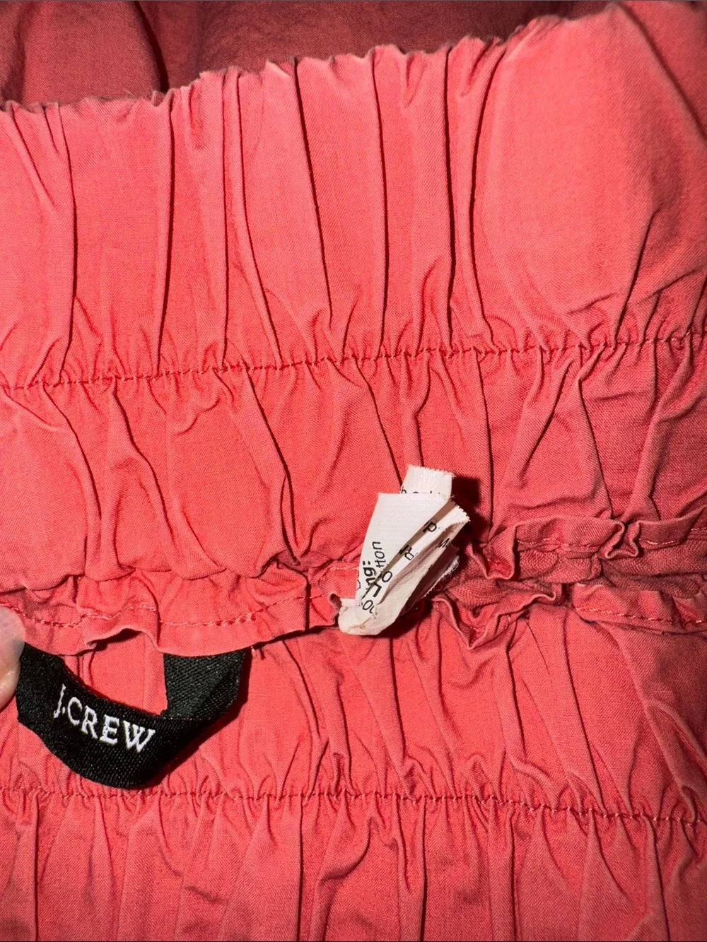 J. Crew Coral Elastic-Waist Skater Skirt with pockets